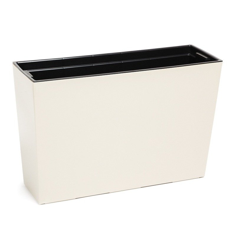 Lamela Jardinière Werbena Rotin 19 X 56 X 36.5h Cm Blanc - Avec Système D'Arrosage