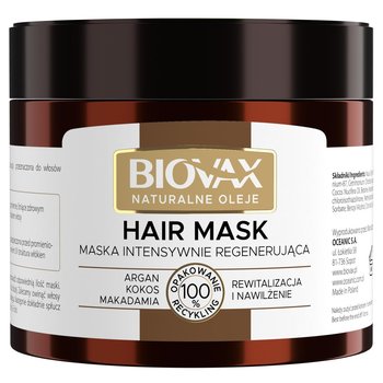 L'Biotica, Biovax, intensywnie regenerująca maseczka do włosów-Argan, Makadamia, Kokos, 250 ml - LBIOTICA / BIOVAX