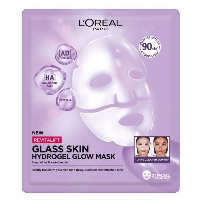 Empik L'Oreal Paris Revitalift Filler Glass Skin rozświetlająco-nawilżająca maska hydrożelowa 25g