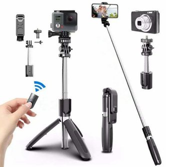 L02 3in1 Selfie Stick / Monopod / Tripod + Pilot Bluetooth v4.0 Kijek uchwyt do telefonu / kamer GoPro - D-pro