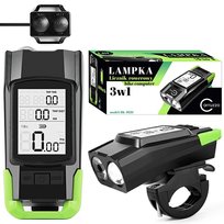 L8L Lampka Licznik Rowerowy Klakson 3W1