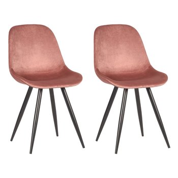 LABEL51 Krzesła stołowe Capri, 2 szt., 46x56x88 cm, zgaszony róż - LABEL51