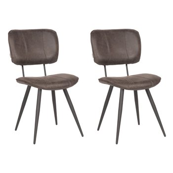LABEL51 Krzesła stołowe Fos, 2 szt., 49x60x87 cm, antracytowe - LABEL51