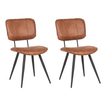 LABEL51 Krzesła stołowe Fos, 2 szt., 49x60x87 cm, kolor koniakowy - LABEL51