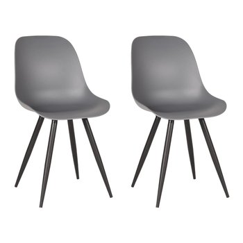 LABEL51 Krzesła stołowe Monza, 2 szt., 46x54x88 cm, antracytowe - LABEL51