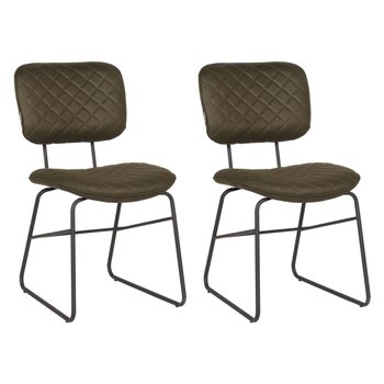 LABEL51 Krzesła stołowe Sev, 2 szt., 49x60x87 cm, zieleń wojskowa - LABEL51