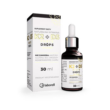 Laborell Naturalna Witamina K2+D3 Forte Drops Suplement diety, 30ml - Laborell