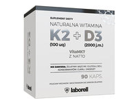 Laborell, Witamina K2 100 uq + D3, Laventi, Suplement diety, 90 kaps.