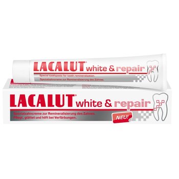 Lacalut, White & Repair, pasta do zębów odnawiająca szkliwo zęba, 75 ml - Lacalut