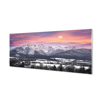 Lacobel z grafiką do kuchni Góry zima śnieg 125x50 cm - Tulup