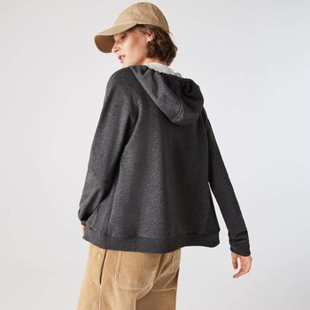 Lacoste Sport Women’S Fleece Zip Tennis Hoodie Grey - Xs - Lacoste
