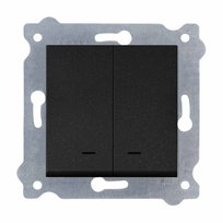 Łącznik podwójny z podświetleniem Exen  Czarny Metalik