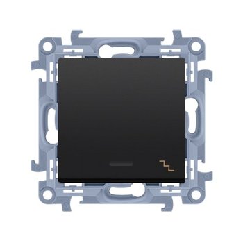 Łącznik schodowy z podświetleniem LED (moduł) 10AX, 250V~, zaciski śrubowe, czarny mat, SIMON10 - KONTAKT-SIMON