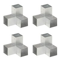 Łączniki w kształcie Y, 4 szt., galwanizowany metal, 91x91 mm
