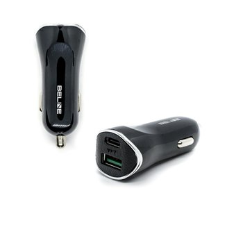 Ład. sam. Beline 1xUSB i 1xUSB-C 5A 30W czarny/black (only head) - Beline