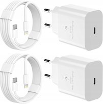 Ładowarka 2X Do Usb-C 20W, Mfi, Do Iphone 15, 14, 13 + 2X Kabel Lightning