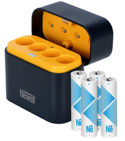 Ładowarka 4-kanałowa Newell do akumulatorów Li-ion + 4 akumulatory Li-ion AA 2200 mAh
