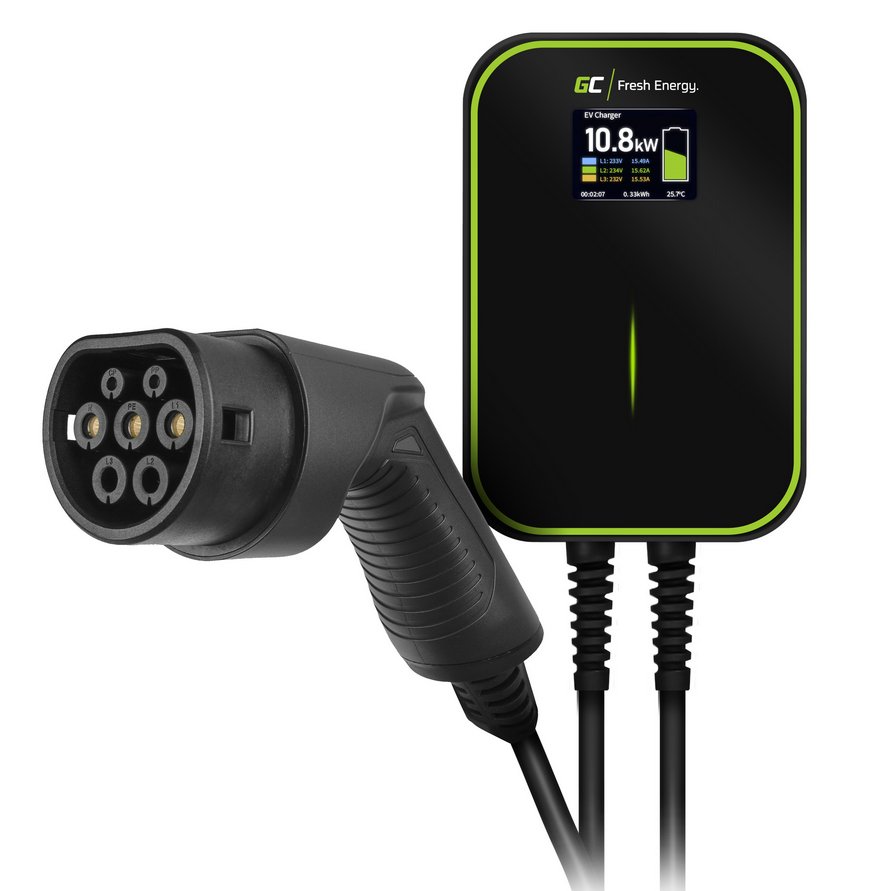 ŁADOWARKA DO SAMOCHODÓW ELEKTRYCZNYCH Green Cell WALLBOX EV POWERBOX 22kW TYPE 2 (6m) 3-FAZ EV14-Zdjęcie-0