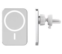 Ładowarka do samochodu indukcyjna MagSafe montaż do kratki 15W USB-C biała Pantherise