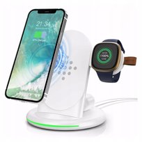 Ładowarka Indukcyjna Bezprzewodowa 3W1 Szybka Fitbit Samsung Iphone Qi Qc