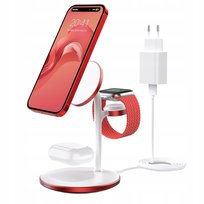 Ładowarka Indukcyjna Magnetyczna Do Iphone 12 13 14 15 Apple Iwatch 3W1 15W