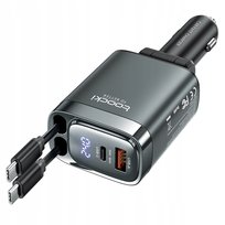 Ładowarka samochodowa 2 Typ C Kable USB A+USB C Toocki 105W