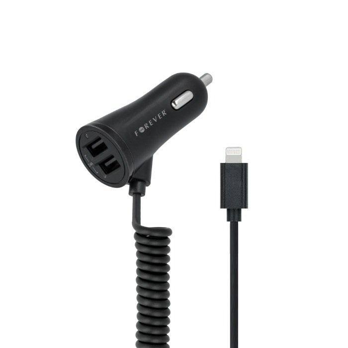 Ładowarka samochodowa FOREVER, 3.4 A, 2xUSB, Lightning