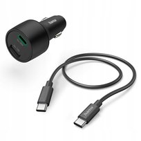 Ładowarka samochodowa Hama 32 W, PD/QC (1 x USB-C, 1 x USB-A) + kabel USB-C, czarna