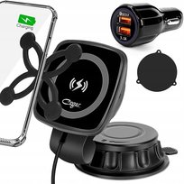 ŁADOWARKA SAMOCHODOWA UCHWYT MAGNETYCZNY USB QUICK CHARGE 3.0 PRZYSSAWKA