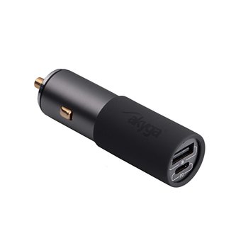 Ładowarka samochodowa USB AK-CH-26 USB-A + USB-C PD 5-20V / max. 5A 100W Quick Charge 3.0 GaN - Akyga