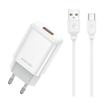 Ładowarka Sieciowa 2.4A Usb + Kabel Usb - Usb-C Jellico Eu01 Białe - Inny producent