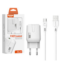 ŁADOWARKA SIECIOWA 3A 18W + KABEL USB - TYP-C BIAŁA SOMOSTEL 3000mA USB QC3.0 SMS-Q02 Somostel