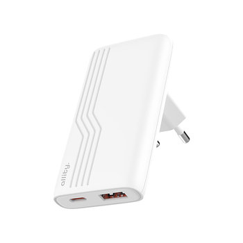 Ładowarka sieciowa Allity GaN PD QC ATC-02-65WAC 1x USB-C + 1x USB-A 65W biała - Allity