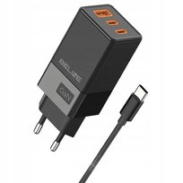 Ładowarka sieciowa Beline 65W GaN 2xUSB-C PD 3.0 1xUSB-A QC 3.0 czarna / 5905908351924 Zamiennik/inny