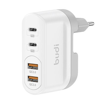Ładowarka sieciowa Budi 326TQE, 2xUSB-A, 2xUSB-C, 40W (biały) - Budi