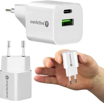 ŁADOWARKA SIECIOWA everActive GaN SC-390Q 30W 1xUSB-C 1xUSB-A PD PPS - EverActive