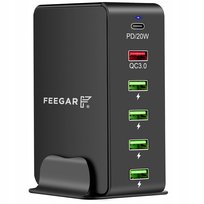 Ładowarka Sieciowa Feegar Tower 86W 6X Usb Typ C