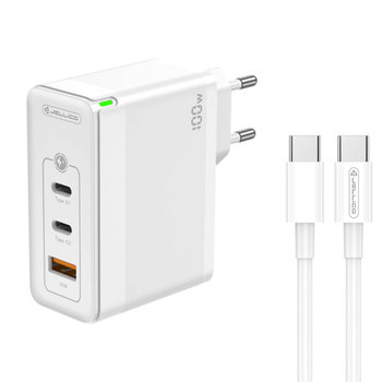 Ładowarka Sieciowa Gan 100W 1X Qc3.0 Usb + 2X Pd Usb-C Jellico C118 + Kabel Usb-C - Usb-C Białe - Inny producent
