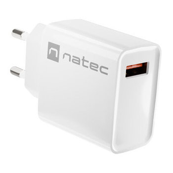 Ładowarka sieciowa Natec RIBERA 18W | 5-12V | 1.5-3A | 1 x USB QC 3.0 | Biała - Natec