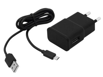 Ładowarka sieciowa USB 2,1A + kabel microUSB 1m - Blow