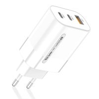 Ładowarka sieciowa USB-C + USB-A TELE System TS809 65W GAN QC PD, 3 porty ultraszybkiego ładowania - TELE System