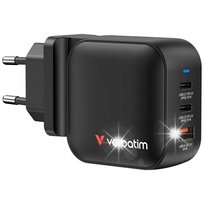 Ładowarka sieciowa Verbatim Mini GaN 70W 2xUSB-C PD 1xUSB-A QC 3.0 / 023942322290 Zamiennik/inny