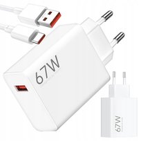 Ładowarka sieciowa Xiaomi Oryginalna MDY-14-EW 67W Szybkie Ładowanie QC 3.0 + Kabel USB-USB-C 6A Biała Alogy