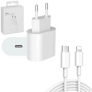 Ładowarka sieciowa zasilacz adapter USB-C 20W szybkie ładowanie PD + kabel USB-C - Lightning 100cm - MFC