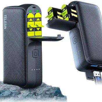 Ładowarka Usb + Powerbank 10 000mah Do Gopro Hero 12 11 10 9 8 7 6 5 Black / Gp-pb-001 - TELESIN
