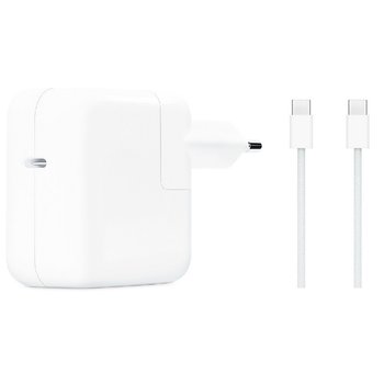 Ładowarka zasilacz sieciowy USB-C 30W PD A1882 do Apple iPad mini/Air/Pro iPhone 15/16/Pro/Plus/Max  + kabel 2x USB-C 100cm - MFC