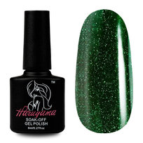 Lakier hybrydowy zielony z brokatem Haruyama 331 8ml