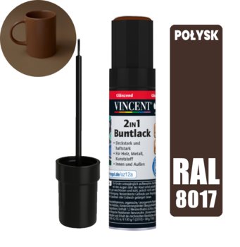 Lakier Zaprawkowy z pędzelkiem 12ml Zaprawka Rysy RAL 8017 Brązowy Połysk - Inny producent