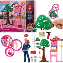 LALKA BARBIE ZESTAW STRAŻACZKA DO ZABAWY Z REMIZA STRAZACKA I PIESKIEM