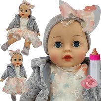 LALKA BOBAS MÓWI I ŚPIEWA PO POLSKU ZAMYKA OCZY 45CM+SMOCZEK+BUTELKA_745